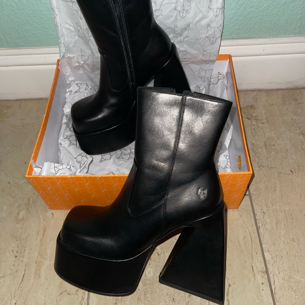 Naked Wolfe- Jane Black Leather boots